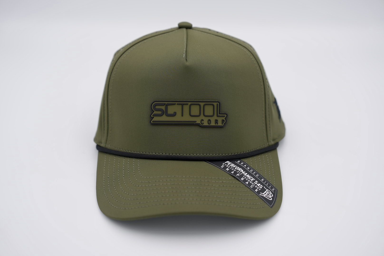 Performance Golf Hat – Army Green with Black Rope Cord