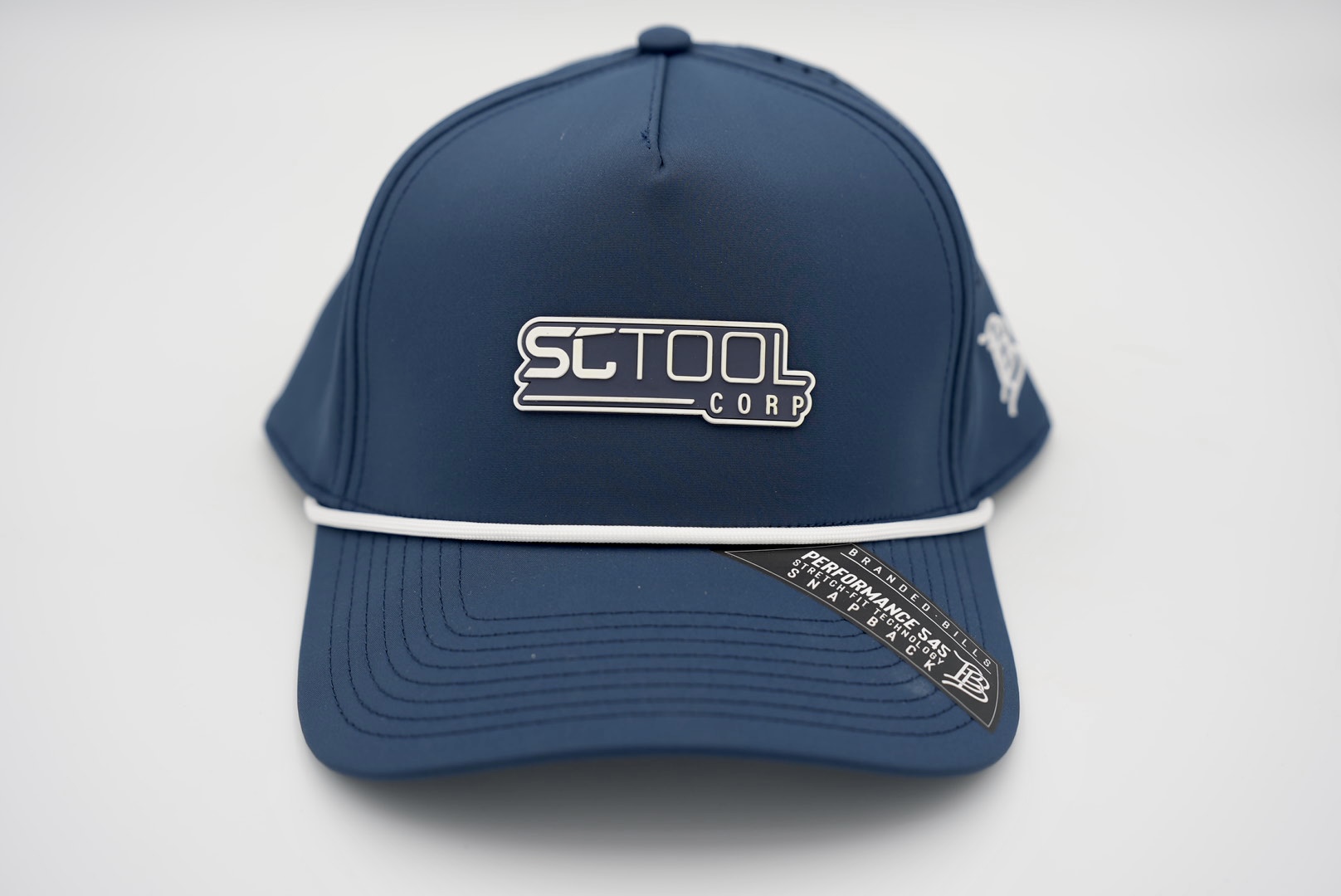Performance Golf Hat – Navy Blue with White Rope Cord